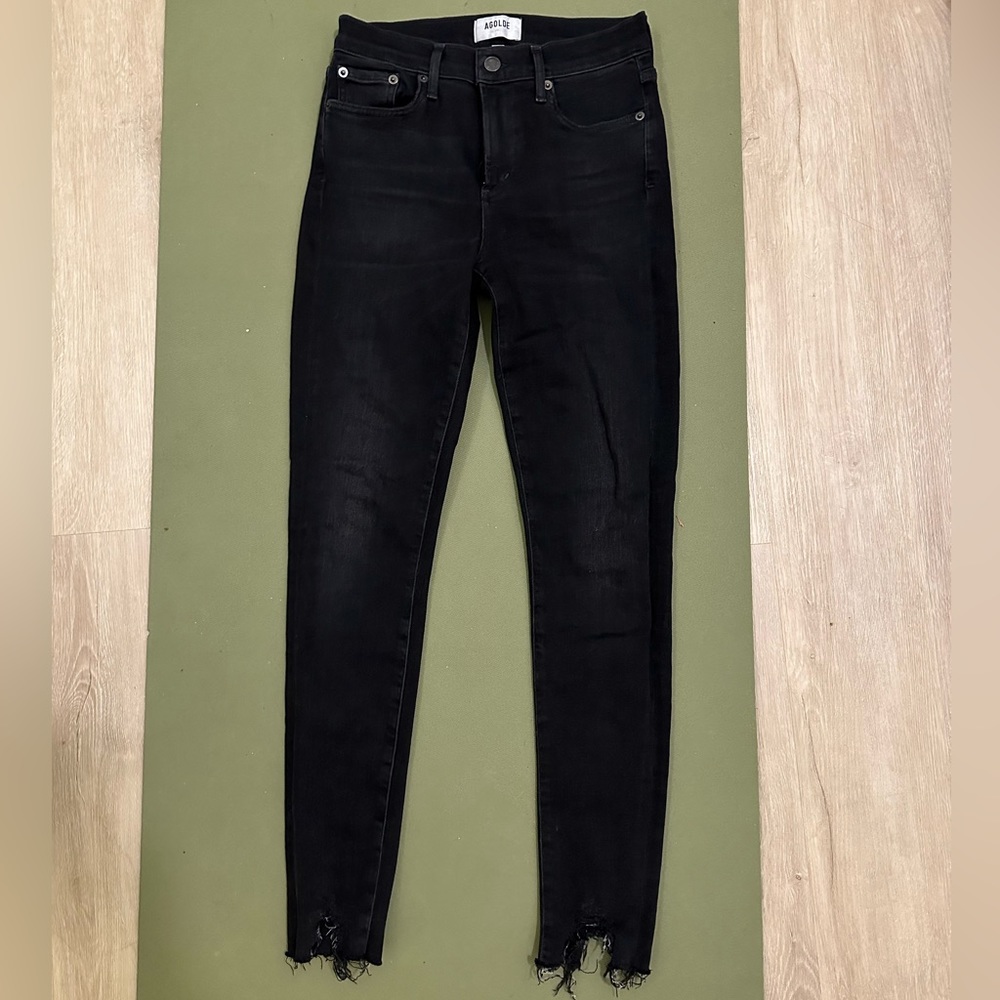 Black Agolde Jeans with raw hem